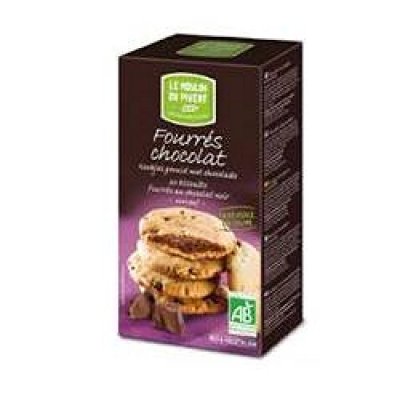 LE MOULIN DU PIVERT  Biscuits Fourr&eacute;s au Chocolat Bio 175g