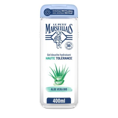LE PETIT MARSEILLAIS  Gel Douche Haute Tol&eacute;rance Aloe Vera BIO, 400 ml