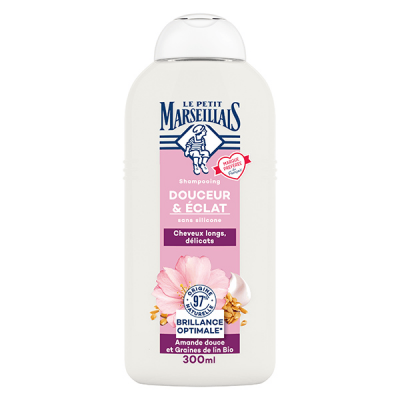 LE PETIT MARSEILLAIS  Shampooing Douceur &Eacute;clat Amande Douce Graines Lin Bio 300ml 
