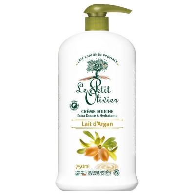 LE PETIT OLIVIER  - Cr&egrave;me Douche Extra Douce - Lait d'Argan - Sans Savon 750ml 