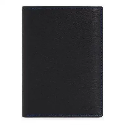 LE TANNEUR  Portefeuille en cuir Charles - Noir Bleu  - Bleu/Noir