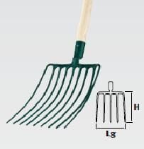 LEBORGNE  424350 Fourche &agrave; cailloux douille 9 dents 26 cm sans manche