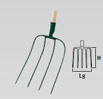 LEBORGNE  - Fourche &agrave; charger-douille-4 dents
