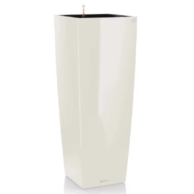 LECHUZA  40 Premium Cubico Alto-Blanc brillant