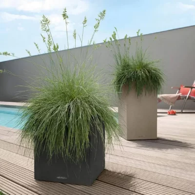 LECHUZA  jardini&egrave;re canto stone 30 low all-in-one noir graphite