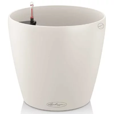 LECHUZA  Jardini&egrave;re Classico Color 28 ALL-IN-ONE Blanc brillant 13190