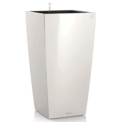 LECHUZA  Jardini&egrave;re Cubico 40 ALL-IN-ONE Blanc haute brillance 18191