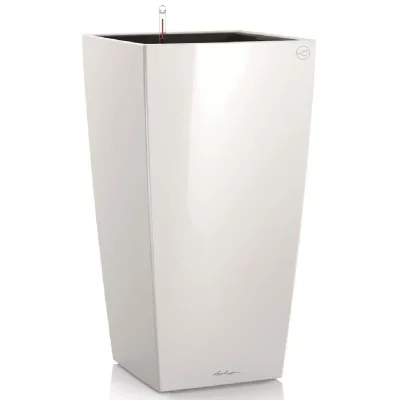 LECHUZA  Jardini&egrave;re Cubico 50 ALL-IN-ONE Blanc haute brillance 18161