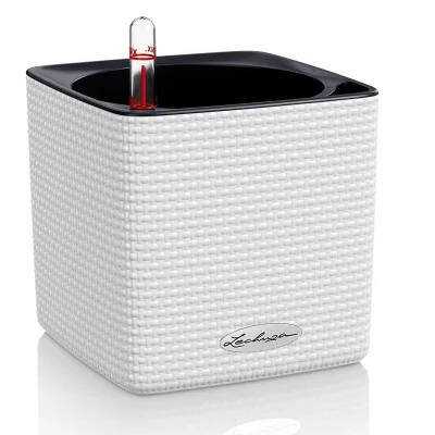 LECHUZA  - Pot Cube Color 14 Kit Complet Blanc - 14 cm - Blanc