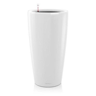 LECHUZA  - Pot Rondo Premium 32 - kit complet, blanc brillant &oslash; 32 cm