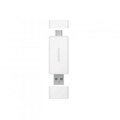 HUAWEI Lecteur de carte m&eacute;moire externe  USB et USB Type C Blanc