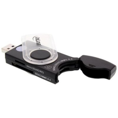 INLINE Lecteur de carte mobile &reg; usb 3.0 avec 2 emplacements pour sd sdhc sdxc microsd