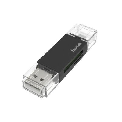 HAMA Lecteur de cartes USB, OTG, USB-A + Micro-USB, USB 2 .0, SD/micro SD