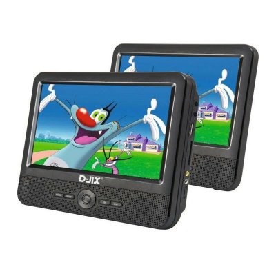 D JIX Lecteur DVD portable DJIX PVS906-50SM 9"" - Double &eacute;cran - Autonomie 2h - Noir