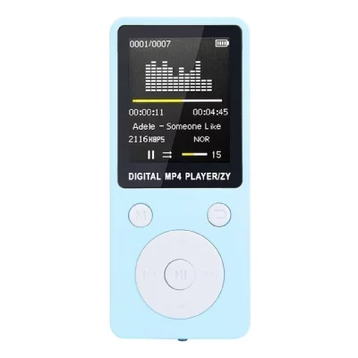 YONIS Lecteur Mp4 MP3 Ecran 1.8 Pouce Baladeur Enregistreur Fm Radio Micro SD Bleu -