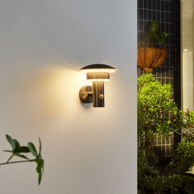 LINDBY Led Applique ext&eacute;rieure 'Lillie' en inox - inox, blanc transparent