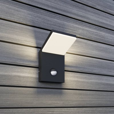 LUCANDE Led Applique ext&eacute;rieure 'Nevio' en aluminium - gris graphite, blanc