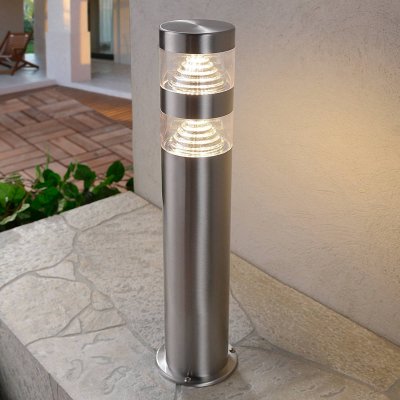 LINDBY LED Borne Eclairage Exterieur 'Lanea' en inox - inox, transparent