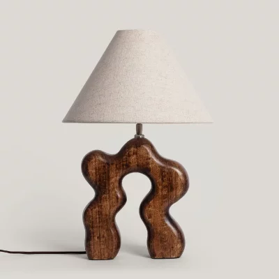 LEDKIA LIGHTING Ledkia Lampe &agrave; Poser Bois Hunar I ILUZZIA Beige