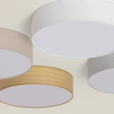 LEDKIA  Plafonnier Rond Lin &Oslash;500 mm Ranje Beige