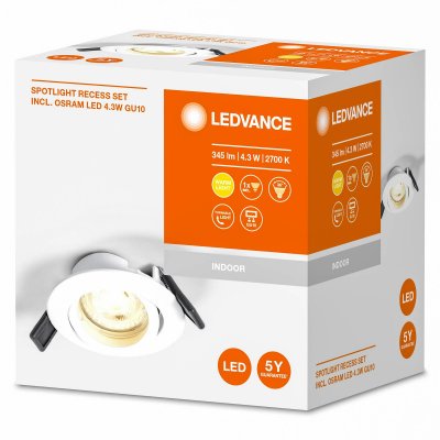LEDVANCE  Recess Twistlock encastrable IP20 blanche