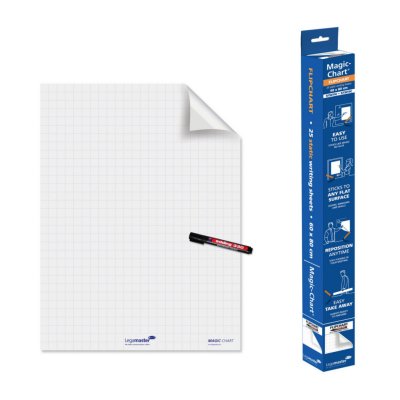 LEGAMASTER  Feuilles blanches quadrill&eacute; Magic-Chart 60 x 80 cm - rouleau 25 feuilles