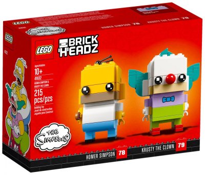 Lego 41632 brickheadz - homer simpson et krusty le clown