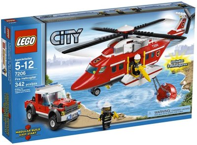Lego - 7206 - jeu de construction - lego city - l 'h&eacute;licopt&egrave;re des pompiers