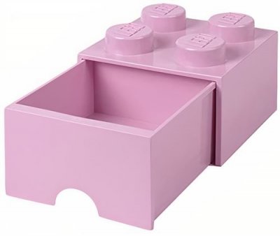 LEGO - Brique de rangement empilable 4 avec tiroir rose