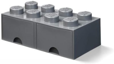 Lego - Brique gris fonc&eacute; de rangement 8 tenons avec tiroirs - 5006329