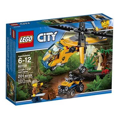 LEGO City 60158 L'h&eacute;licopt&egrave;re cargo de la jungle 