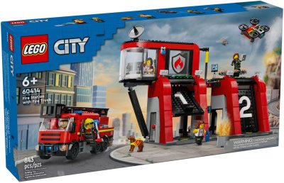 LEGO&reg; City 60414 La caserne et le camion de pompiers