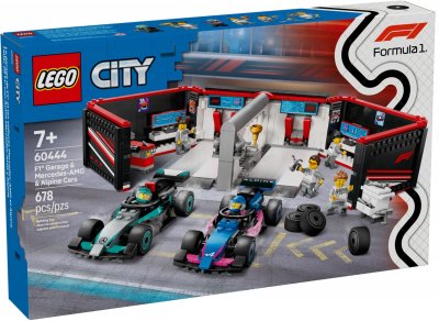 LEGO&reg; City F1&reg; Garage & Mercedes-AMG & Alpine Cars Toy Playset 60444