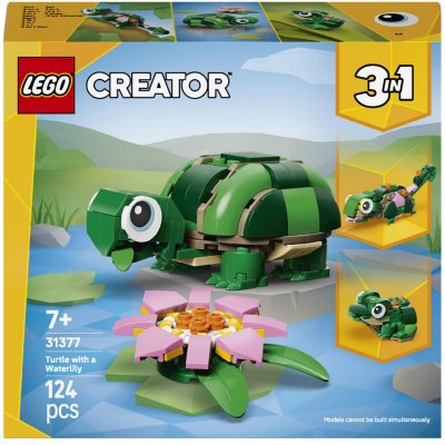 LEGO Creator 31377 3-en-1 La Tortue et la Fleur de N&eacute;nuphar
