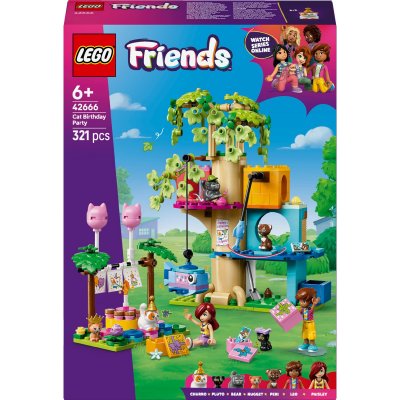 LEGO&reg; Friends Cat Birthday Party & Tree House Building Kit Toy 42666