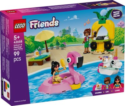 LEGO&reg; Friends Unicorn & Flamingo Pool Party Toy Building Set 42658