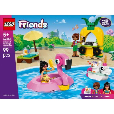 LEGO&reg; Friends Unicorn & Flamingo Pool Party Toy Building Set 42658