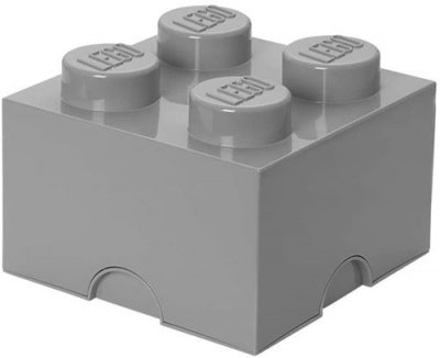 LEGO pierre de stockage 4 plots 25 x 18 cm polypropyl&egrave;ne gris