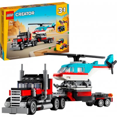 Lego Platform Truck With Helicopter Construction Game Argent&eacute;
