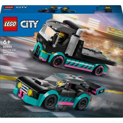 Lego Race Car And Transport Truck Construction Game Multicolore