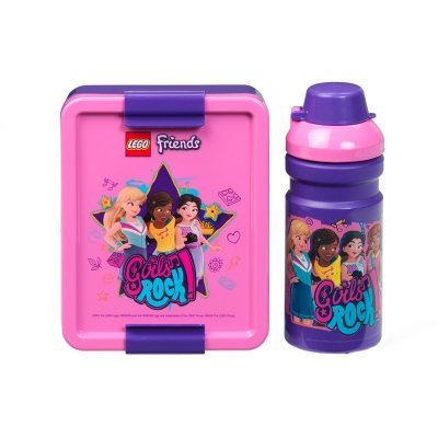LEGO set de d&eacute;jeuner Friends girls 17 x 13,5 cm pp rose/violet 2-pi&egrave;ces