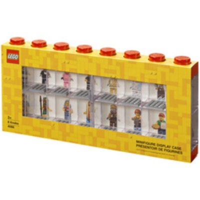 LEGO vitrine 16 mini figurines 38,2 x 18,4 cm en polypropyl&egrave;ne bleu