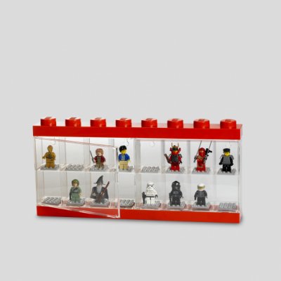 ROOM COPENHAGEN LEGO vitrine 16 mini figurines 38 x 18 cm en polypropyl&egrave;ne rouge 