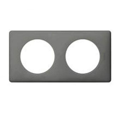 LEGRAND  066602 Plaque C&eacute;liane Laqu&eacute;, 2 Postes, Finition Gris Perle