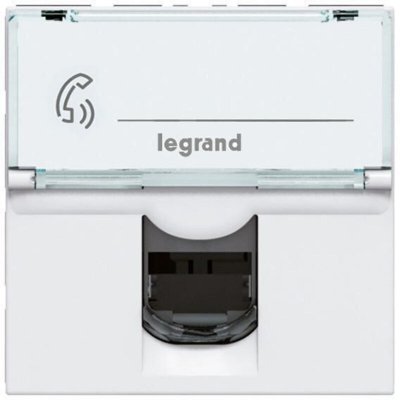 LEGRAND  076566 Prise Cat&eacute;gorie6 Stp Blind&eacute;e Mosaic, 2 Modules, Blanc