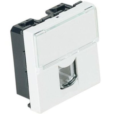 LEGRAND  078731 Mosaic RJ11 Prise, 4 Contacts, 2 Module, Blanc