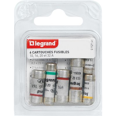LEGRAND  - 6 Cartouches Fusibles Pour Tableau D'abonn&eacute; Edf Sans Voyant