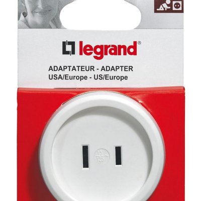 LEGRAND  Adaptateur 2 p&ocirc;les US pour socle europ&eacute;en