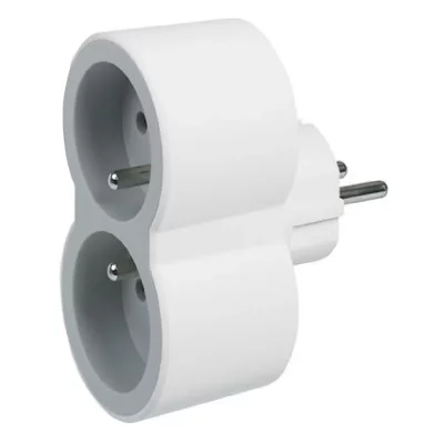 LEGRAND  Biplite FB 2x2P+T standard prises frontales - Blanc et gris