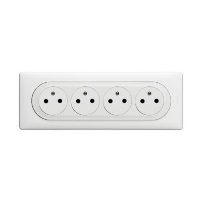 LEGRAND  - Celiane 4 prises de courant avec affleurant pr&eacute;-cable blanc